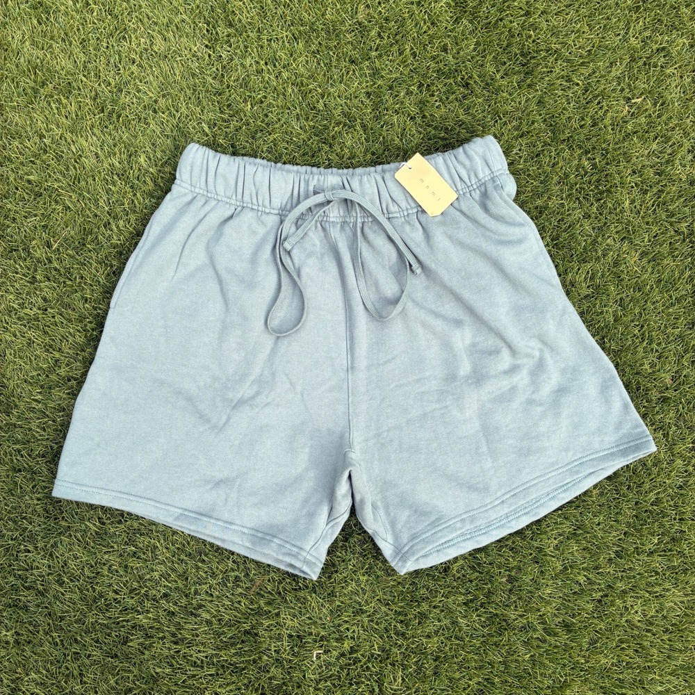 Mnml Mens Sweat Shorts Dark Teal Elastic Drawstring Fleece Size Medium NEW